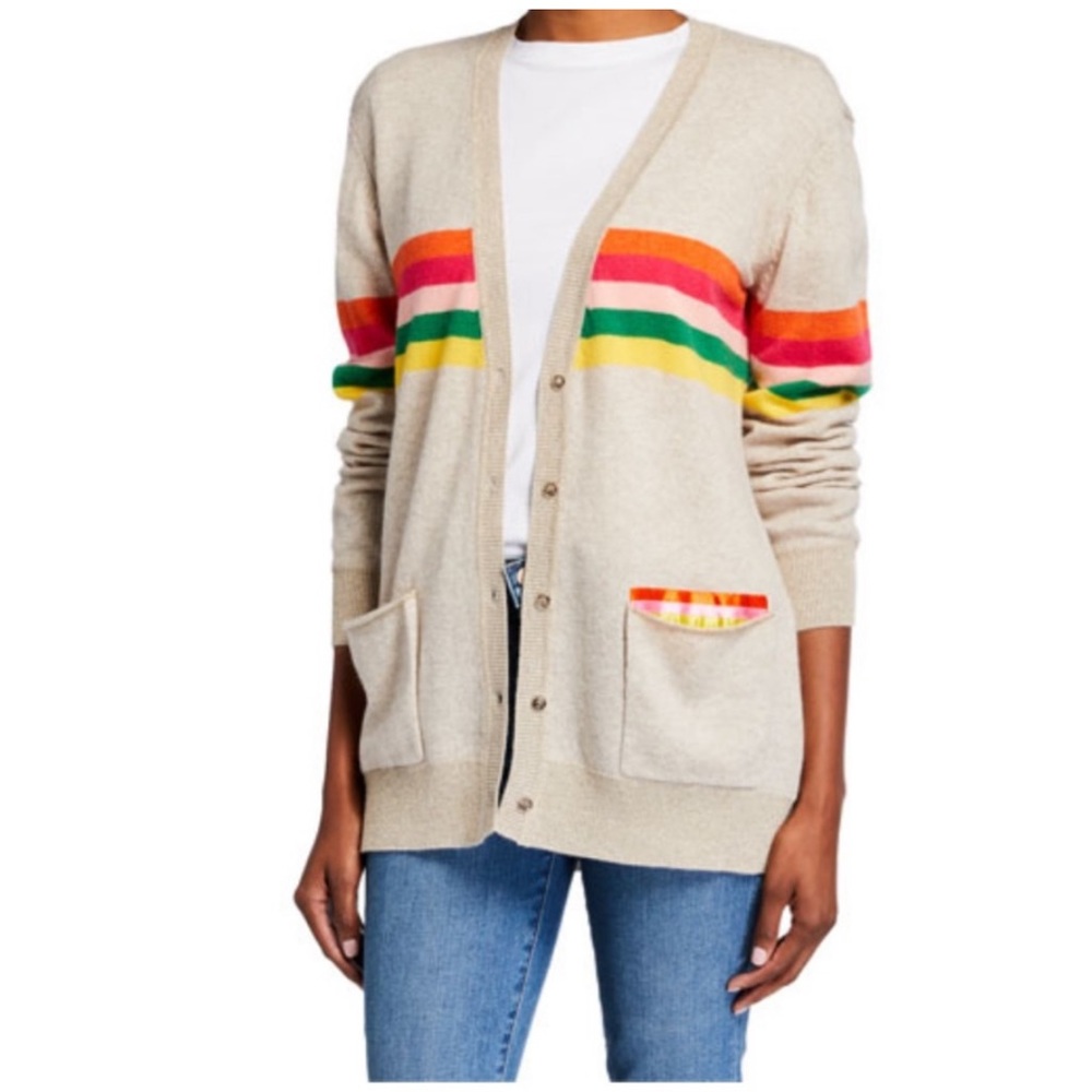 LE SUPERBE Double Rainbow Boyfriend Cardigan